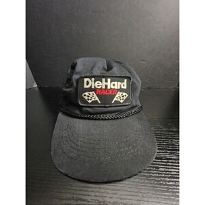Vtg DieHard Racer Patch Rope Hat Black Cap Snapback racing Vintage